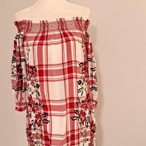 Zara Woman Premium Denim Collection Embriodered Boho Mini Dress Size Medium
